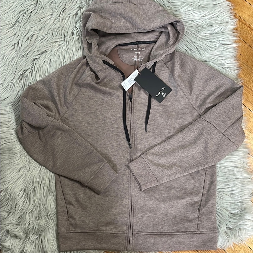 Kenneth Cole Brown Zip Up Sweater